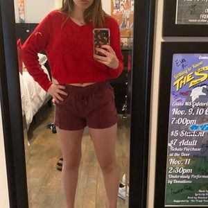 Red cropped sweater